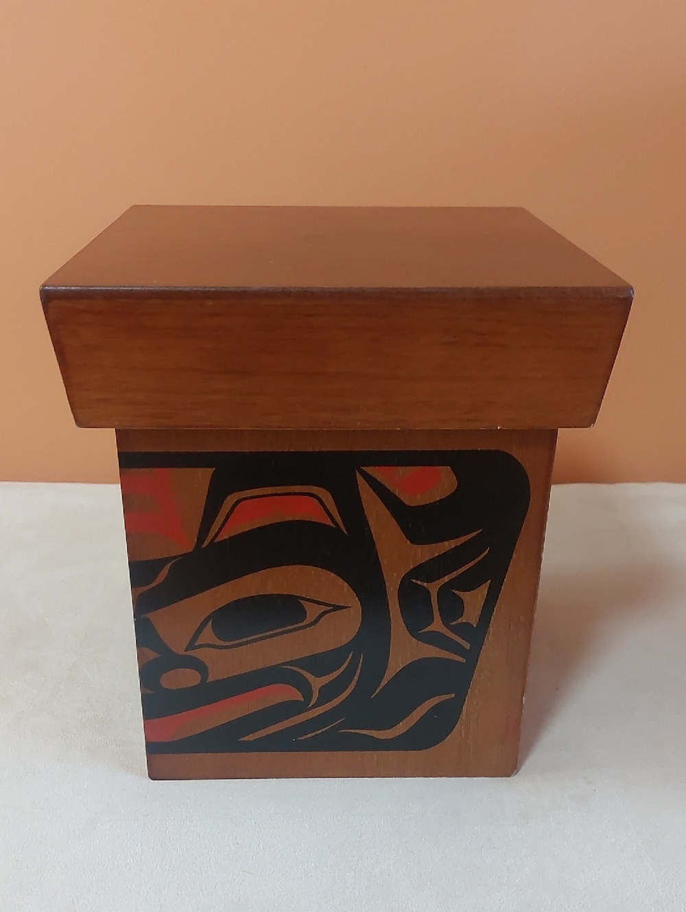 Vintage, FIRST NATION, Hand-Painted Native Style Wooden Box